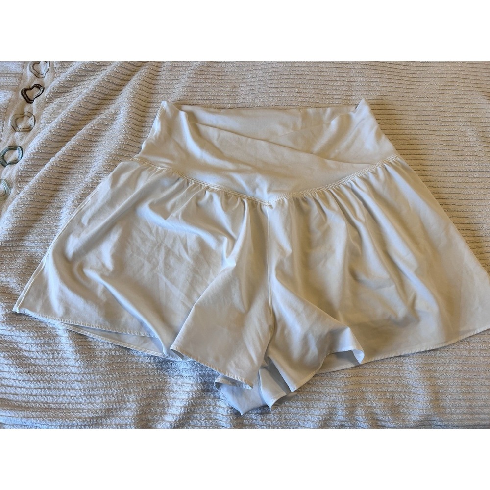 OFFLINE by Aerie Real Me Crossover Flowy Shorts White Athletic Skort L